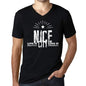 Mens Vintage Tee Shirt Graphic V-Neck T Shirt Live It Love It Nice Deep Black - Black / S / Cotton - T-Shirt