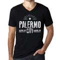 Men's Vintage Tee Shirt Graphic V-Neck T shirt Live It Love It PALERMO Deep Black