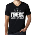 Men's Vintage Tee Shirt Graphic V-Neck T shirt Live It Love It PHOENIX Deep Black