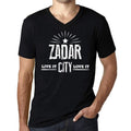 Men's Vintage Tee Shirt Graphic V-Neck T shirt Live It Love It ZADAR Deep Black