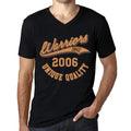Men's Vintage Tee Shirt Graphic V-Neck T shirt Warriors Since 2006 Deep Black