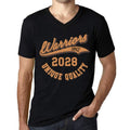 Men's Vintage Tee Shirt Graphic V-Neck T shirt Warriors Since 2028 Deep Black