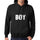 Mens Womens Unisex Printed Graphic Cotton Hoodie Soft Heavyweight Hooded Sweatshirt Pullover Popular Words Boy Deep Black - Black / Xs /