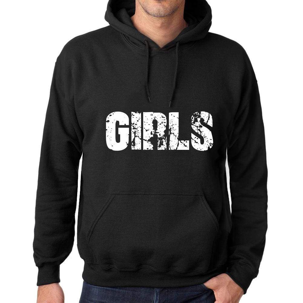 Mens Womens Unisex Printed Graphic Cotton Hoodie Soft Heavyweight Hooded Sweatshirt Pullover Popular Words Girls Deep Black - Black / Xs /