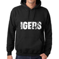 Men's Women's Unisex Printed Graphic Cotton Hoodie Soft Heavyweight Hooded Sweatshirt Pullover Popular Words IGERS Deep Black