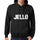 Mens Womens Unisex Printed Graphic Cotton Hoodie Soft Heavyweight Hooded Sweatshirt Pullover Popular Words Jello Deep Black - Black / Xs /