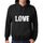 Mens Womens Unisex Printed Graphic Cotton Hoodie Soft Heavyweight Hooded Sweatshirt Pullover Popular Words Love Deep Black - Black / Xs /