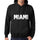 Mens Womens Unisex Printed Graphic Cotton Hoodie Soft Heavyweight Hooded Sweatshirt Pullover Popular Words Miami Deep Black - Black / Xs /