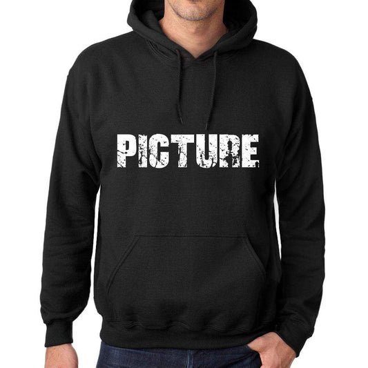 Mens Womens Unisex Printed Graphic Cotton Hoodie Soft Heavyweight Hooded Sweatshirt Pullover Popular Words Picture Deep Black - Black / Xs /