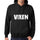 Mens Womens Unisex Printed Graphic Cotton Hoodie Soft Heavyweight Hooded Sweatshirt Pullover Popular Words Vixen Deep Black - Black / Xs /