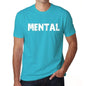 Mental Mens Short Sleeve Round Neck T-Shirt - Blue / S - Casual
