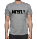 MERELY, Grey, Men's Short Sleeve Round Neck T-shirt 00018