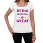 Mesmerizing Being Great White Womens Short Sleeve Round Neck T-Shirt Gift T-Shirt 00323 - White / Xs - Casual