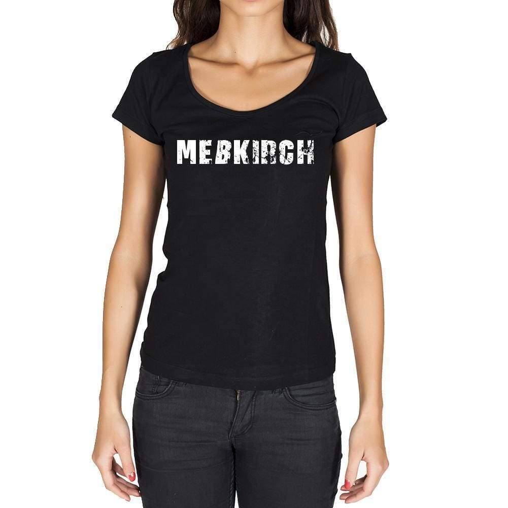 Meßkirch German Cities Black Womens Short Sleeve Round Neck T-Shirt 00002 - Casual