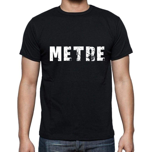 Metre Mens Short Sleeve Round Neck T-Shirt 5 Letters Black Word 00006 - Casual