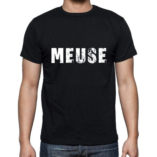 Meuse Mens Short Sleeve Round Neck T-Shirt 5 Letters Black Word 00006 - Casual
