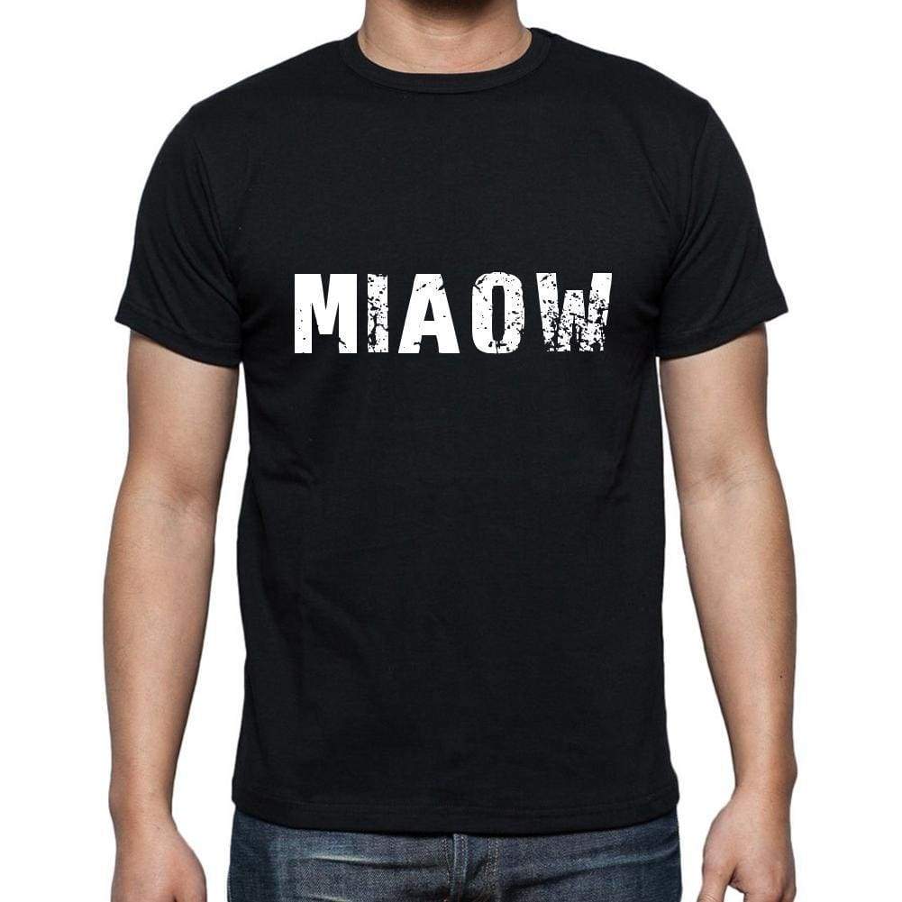 Miaow Mens Short Sleeve Round Neck T-Shirt 5 Letters Black Word 00006 - Casual