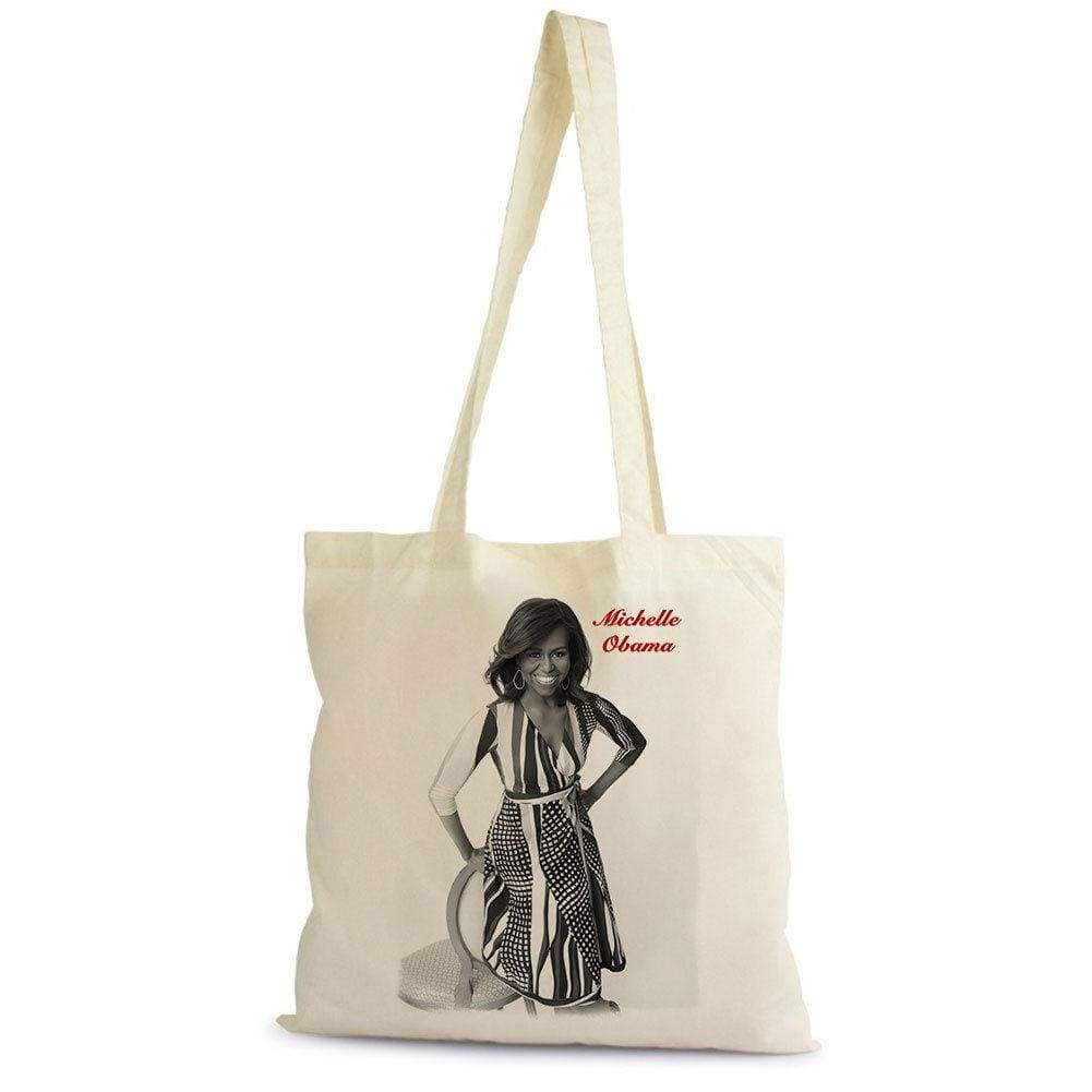 Michelle Obama Tote Bag Shopping, Natural, Cotton, Gift, Beige 00272