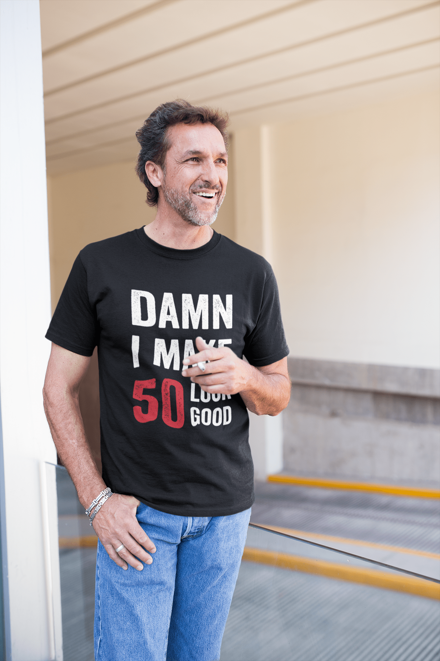 Damn I Make 50 Look Good Herren T-Shirt Schwarz 50 Geburtstagsgeschenk 00410