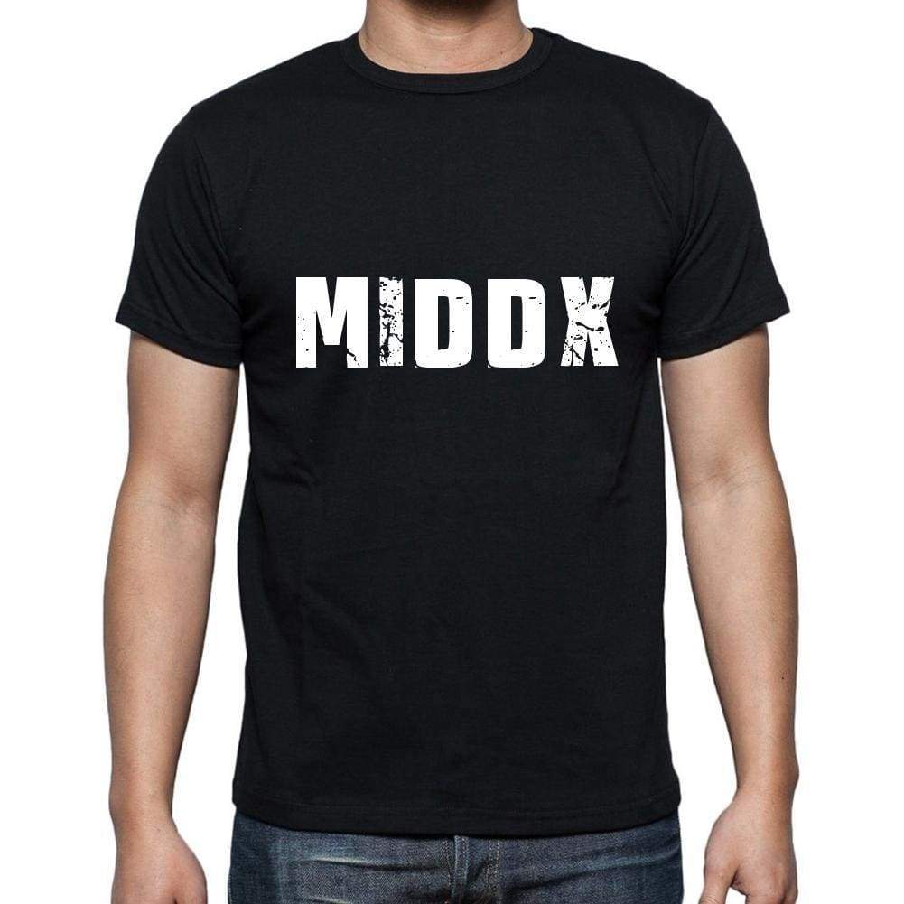 Middx Mens Short Sleeve Round Neck T-Shirt 5 Letters Black Word 00006 - Casual