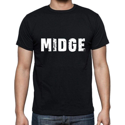 Midge Mens Short Sleeve Round Neck T-Shirt 5 Letters Black Word 00006 - Casual