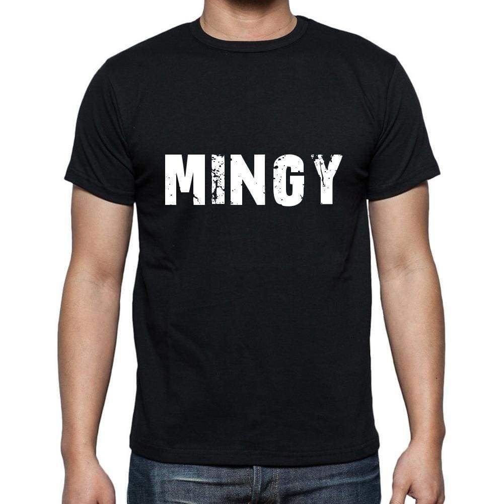 Mingy Mens Short Sleeve Round Neck T-Shirt 5 Letters Black Word 00006 - Casual