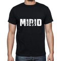 mirid Men's Short Sleeve Round Neck T-shirt , 5 letters Black , word 00006