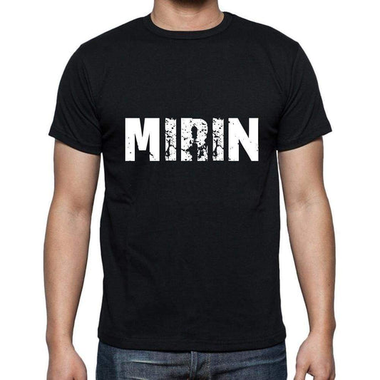 Mirin Mens Short Sleeve Round Neck T-Shirt 5 Letters Black Word 00006 - Casual