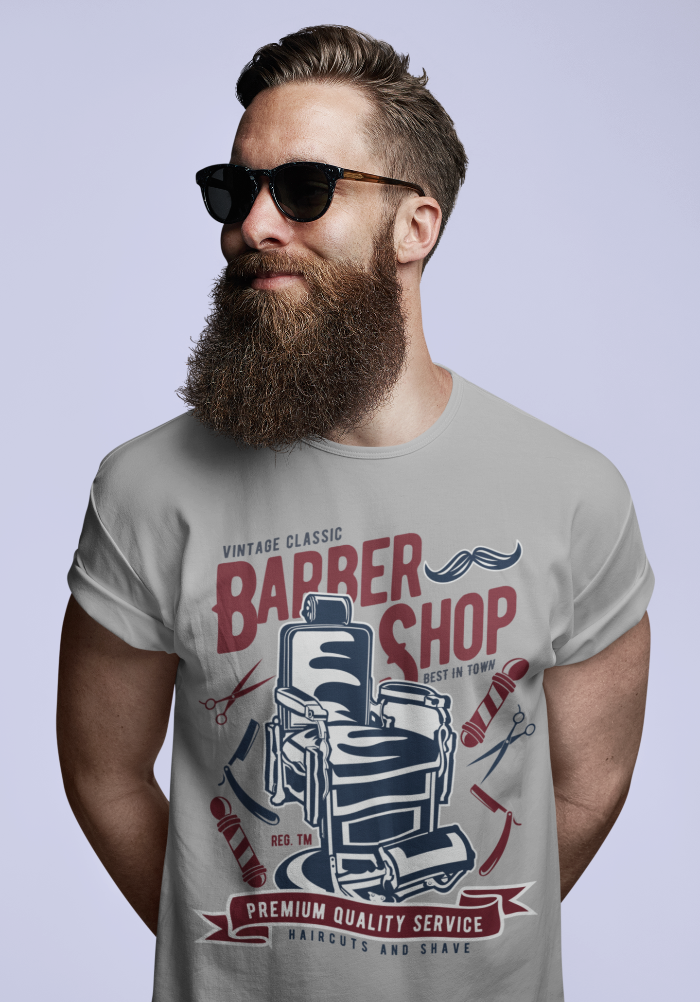 ULTRABASIC Men's Graphic T-Shirt Vintage Classic Barber Shop - Casual Shirt
