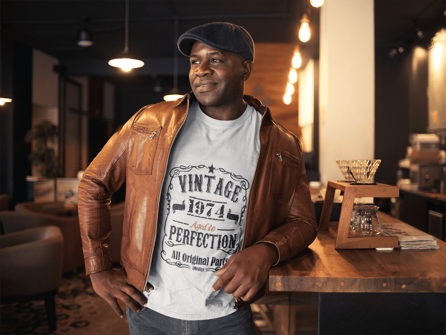 1974 Vintage Aged to Perfection Men's T-shirt White Birthday Gift 00488