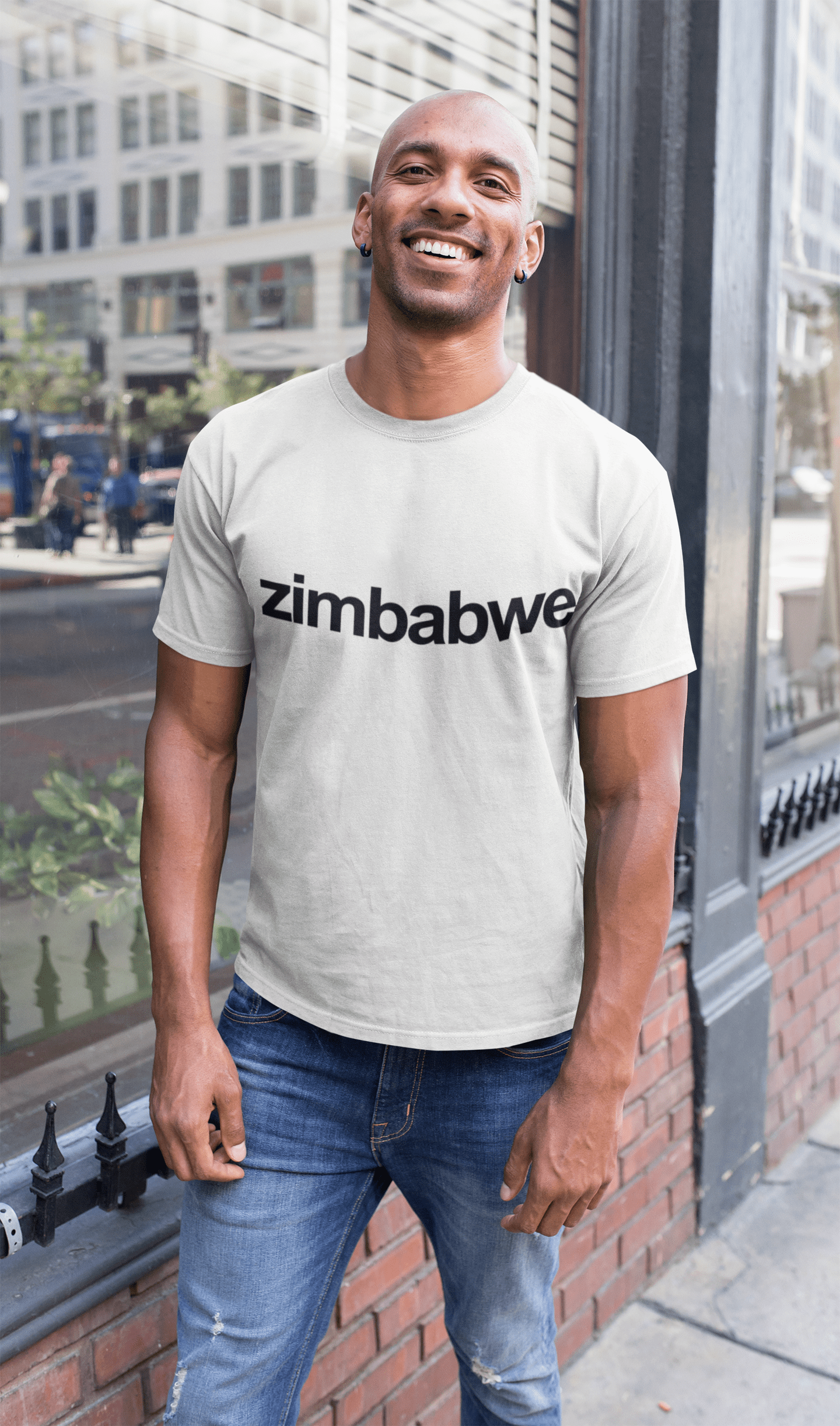 Zimbabwe Homme manches courtes Col rond T-shirt 00067