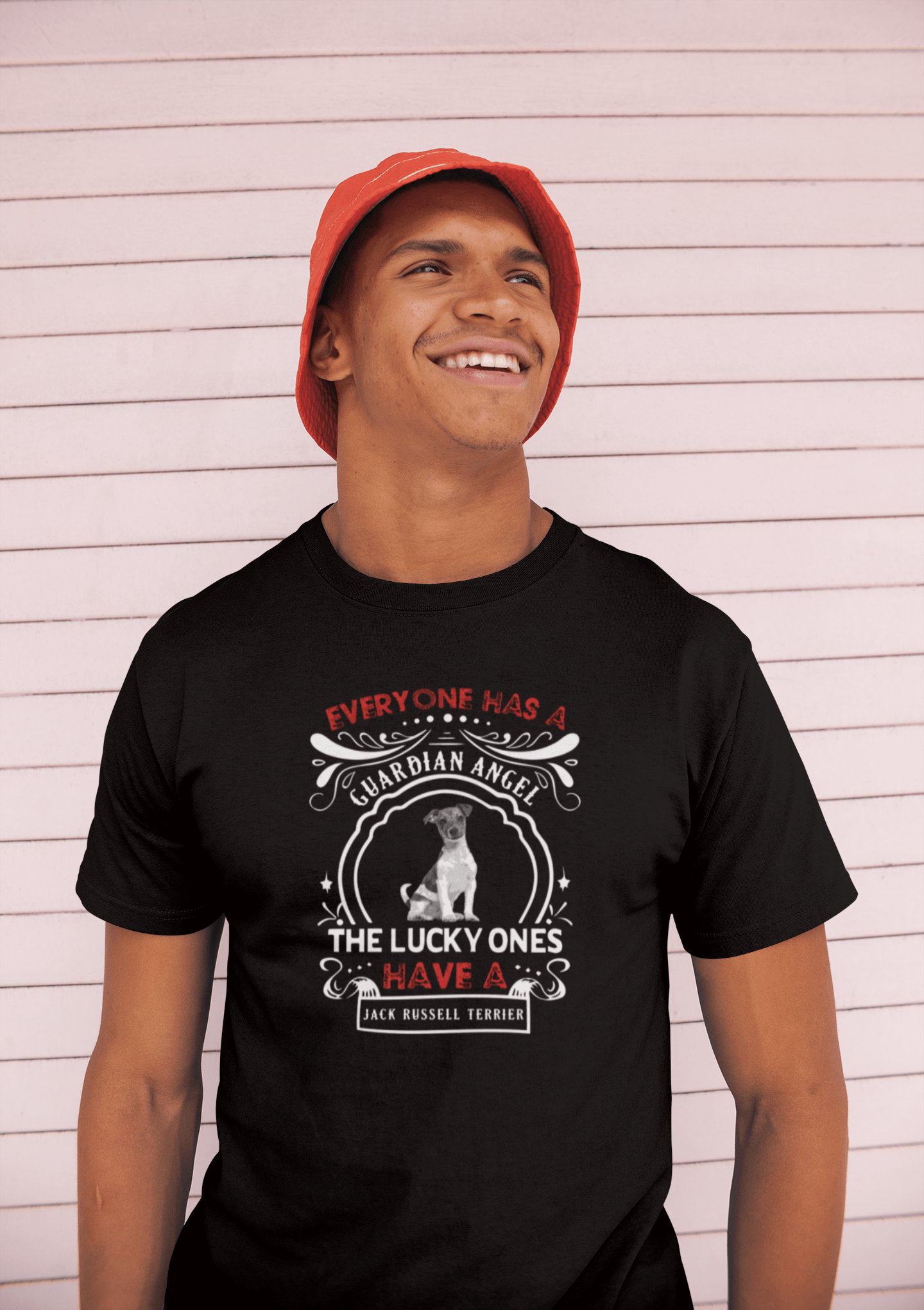 Men's Vintage Tee Shirt Graphic T shirt Jack Russell Terrier Dog Deep Black Round Neck