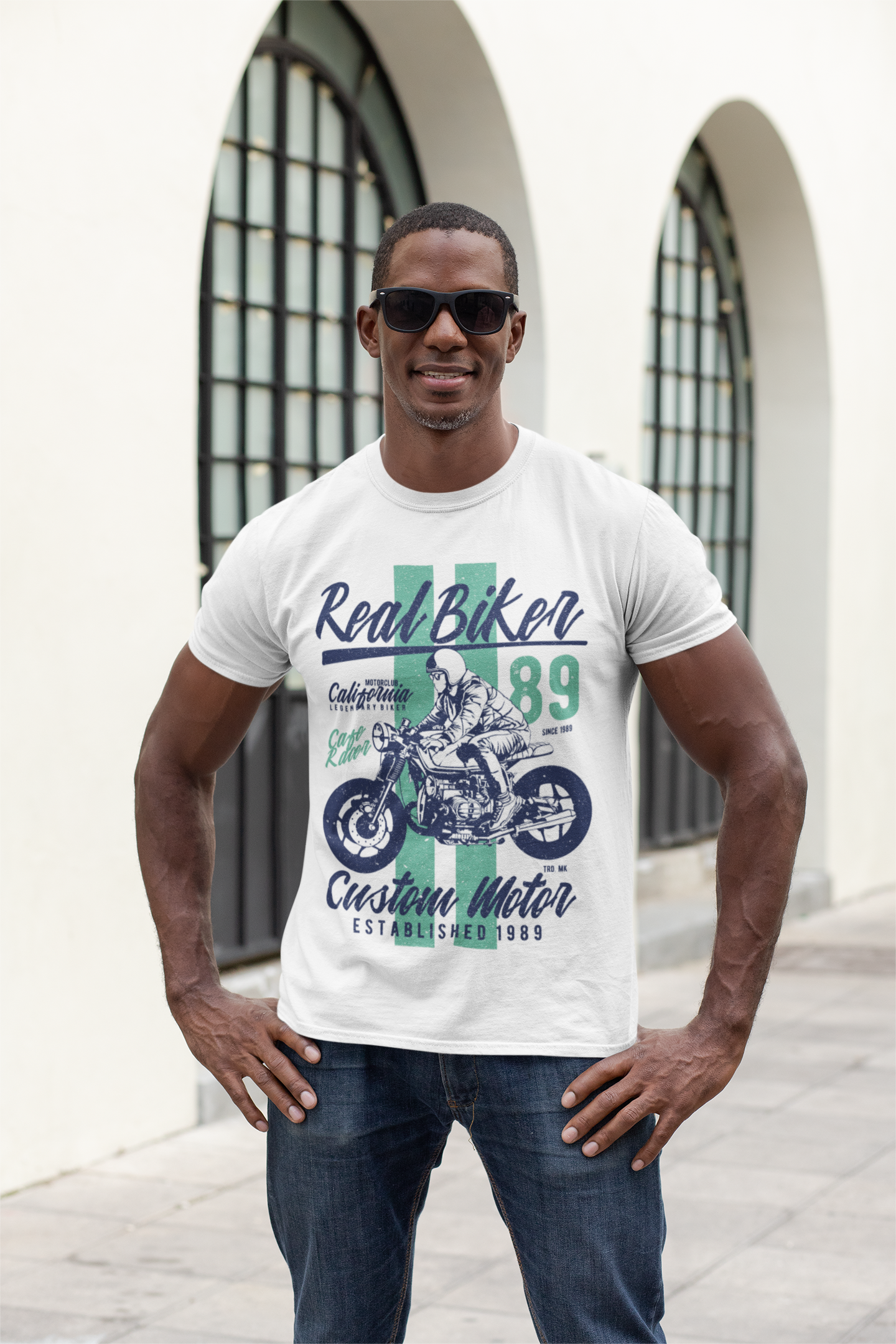 ULTRABASIC Real Biker 89 Men's T-Shirt - Custom Motor Established 1989