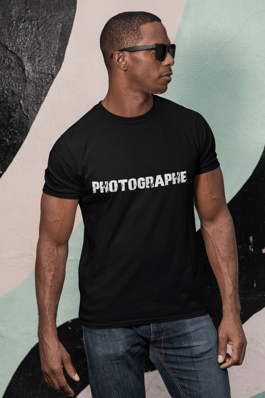 photographe, French Dictionary, Men's Short Sleeve Round Neck T-shirt 00009