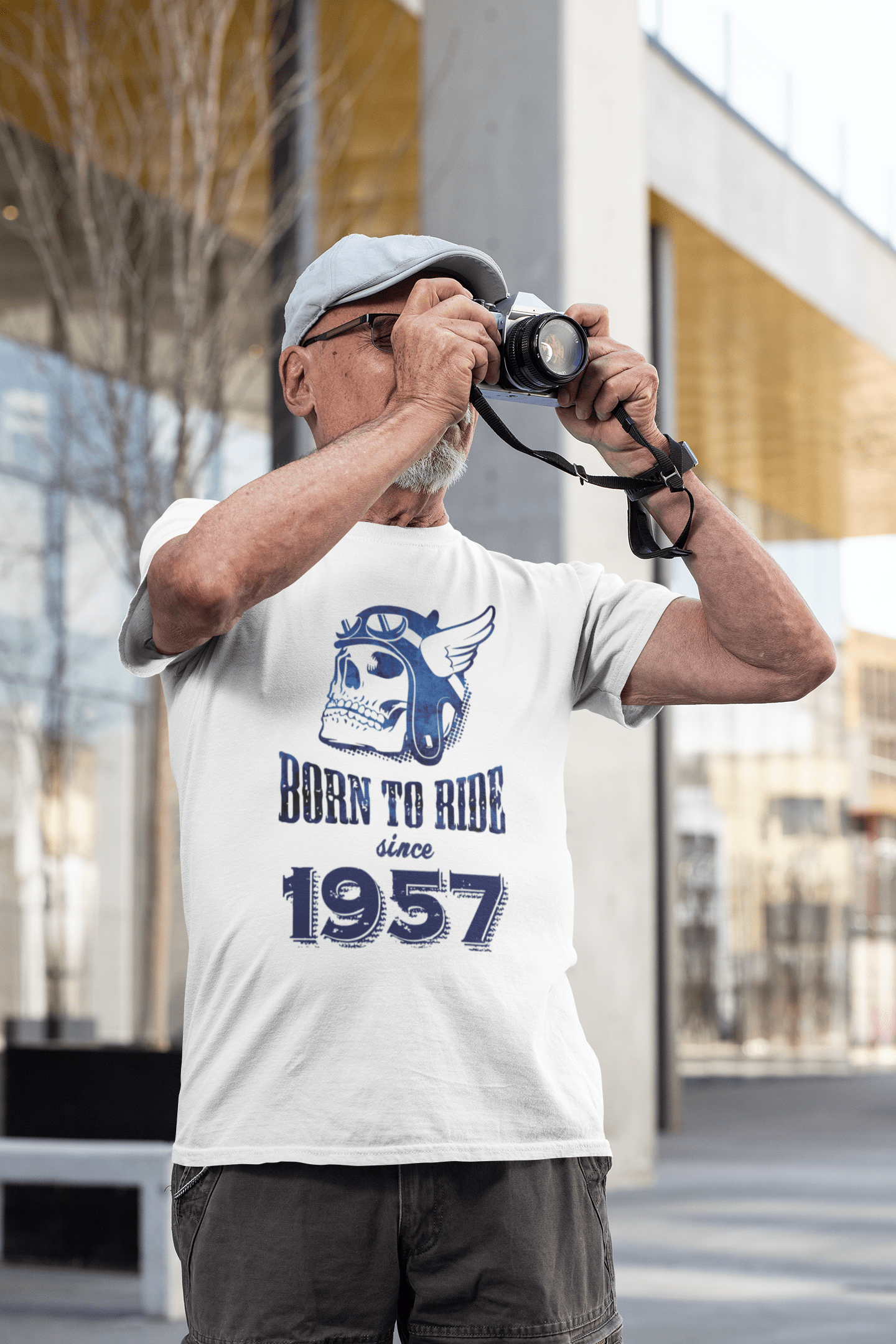 1957, Born to Ride Since 1957 Men's T-shirt White Birthday Gift 00494