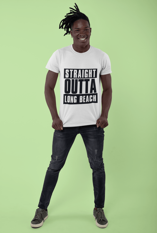 Straight Outta Long Beach, Herren-Kurzarm-Rundhals-T-Shirt 00027