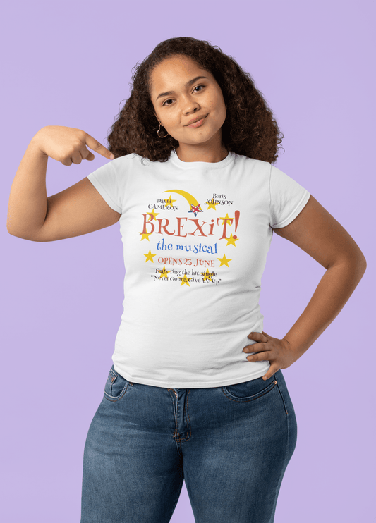 BREXIT Musical T-Shirt, Damen Kurzarm-T-Shirt mit Rundhalsausschnitt 00231