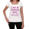 MODEL, What Happened, White, Women's Short Sleeve Round Neck T-shirt 00315