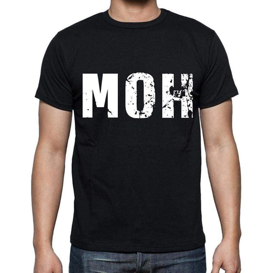 Moh Men T Shirts Short Sleeve T Shirts Men Tee Shirts For Men Cotton Black 3 Letters - Casual