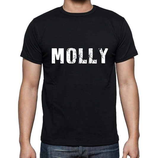 Molly Mens Short Sleeve Round Neck T-Shirt 5 Letters Black Word 00006 - Casual