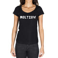 moltzow, German Cities Black, Women's Short Sleeve Round Neck T-shirt 00002