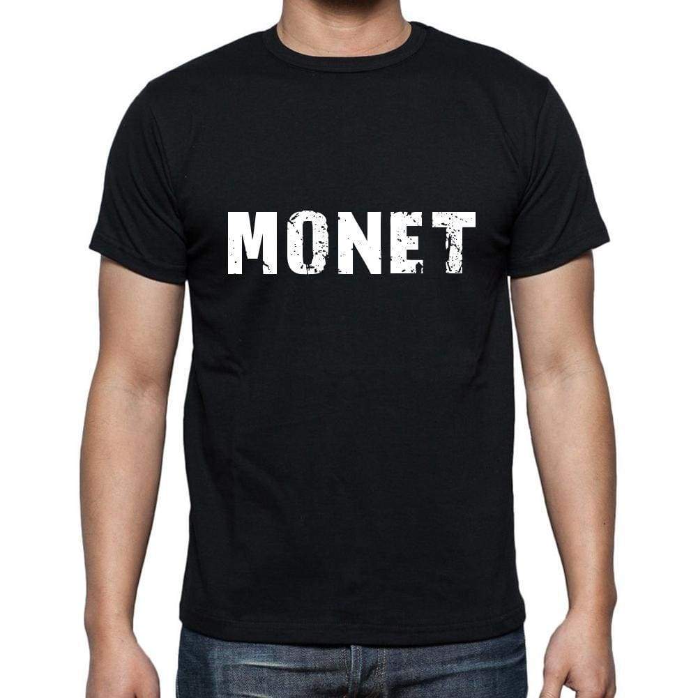 Monet Mens Short Sleeve Round Neck T-Shirt 5 Letters Black Word 00006 - Casual