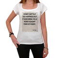 Money can't buy happiness, White Women's T-shirt, 100% cotton 00168