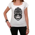 Monkey skull, White Women's T-shirt, 100% cotton 00188
