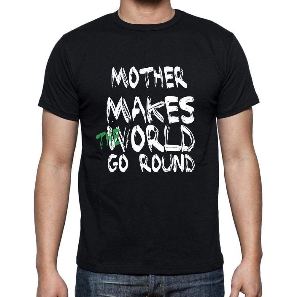 Mother World Goes Round Mens Short Sleeve Round Neck T-Shirt 00082 - Black / S - Casual