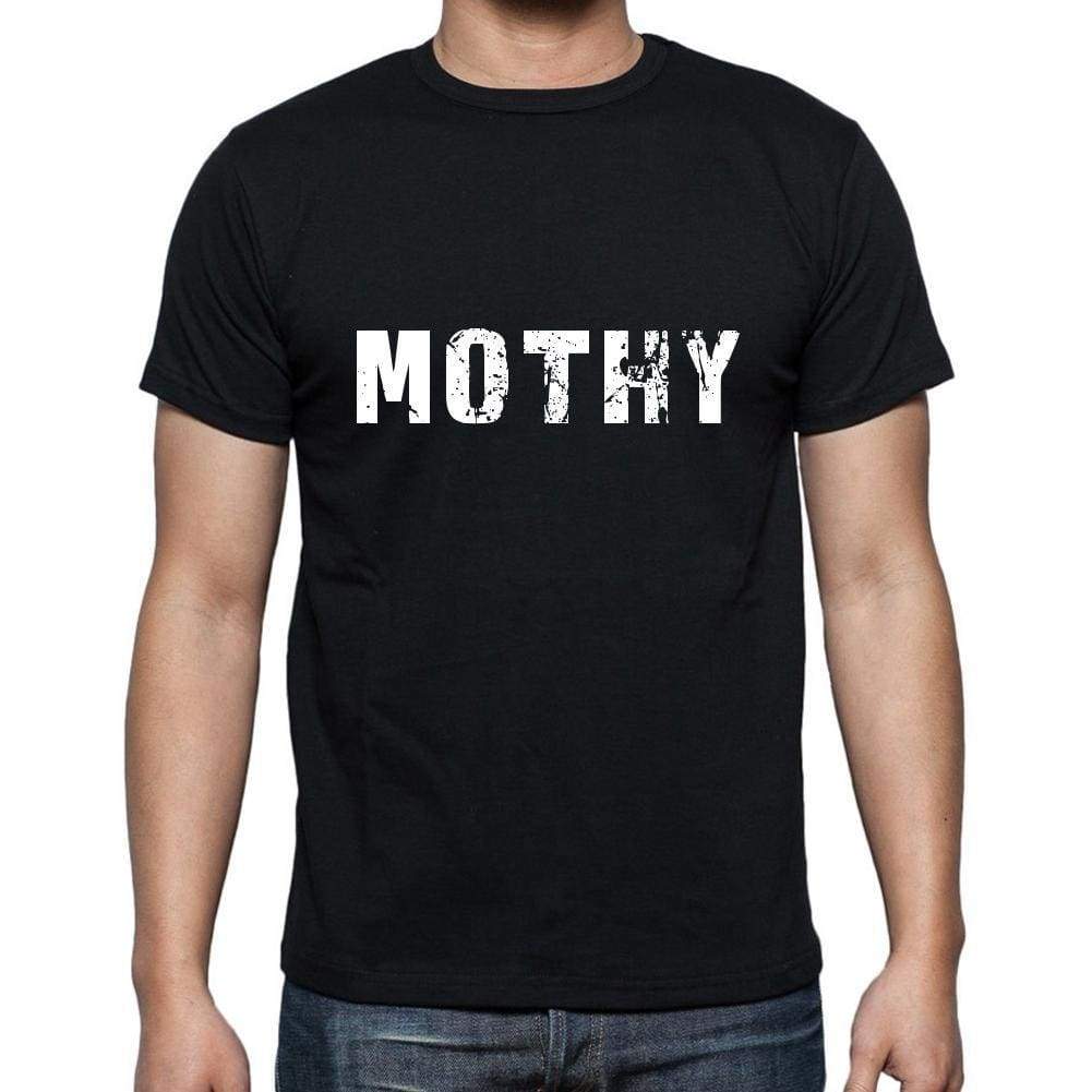 Mothy Mens Short Sleeve Round Neck T-Shirt 5 Letters Black Word 00006 - Casual