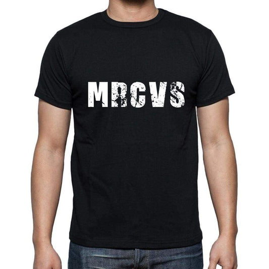 Mrcvs Mens Short Sleeve Round Neck T-Shirt 5 Letters Black Word 00006 - Casual