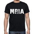 mria Herren Kurzarm-T-Shirt mit Rundhalsausschnitt, 4 Buchstaben Schwarz