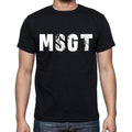 msgt Herren Kurzarm-Rundhals-T-Shirt, 4 Buchstaben Schwarz