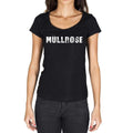 müllrose, German Cities Black, Women's Short Sleeve Round Neck T-shirt 00002
